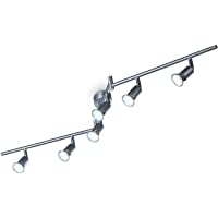 B.K.Licht - Lámpara de techo con 6 focos LED GU10- focos ajustables y giratorios para interiores